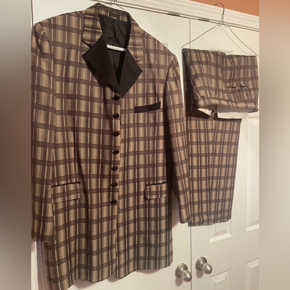 Brown and black suit